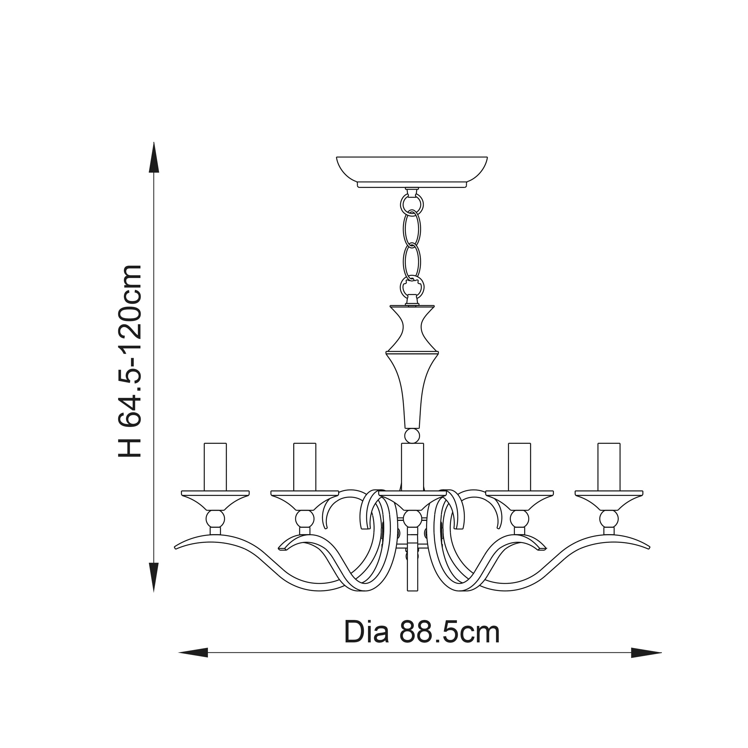 Endon Kora 8 Light Pendant - Antique Brass Plate