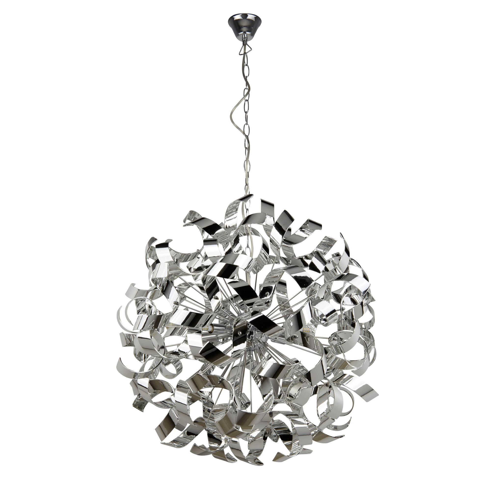 Searchlight Chancel 6 Light Pendant, Metal, Chrome