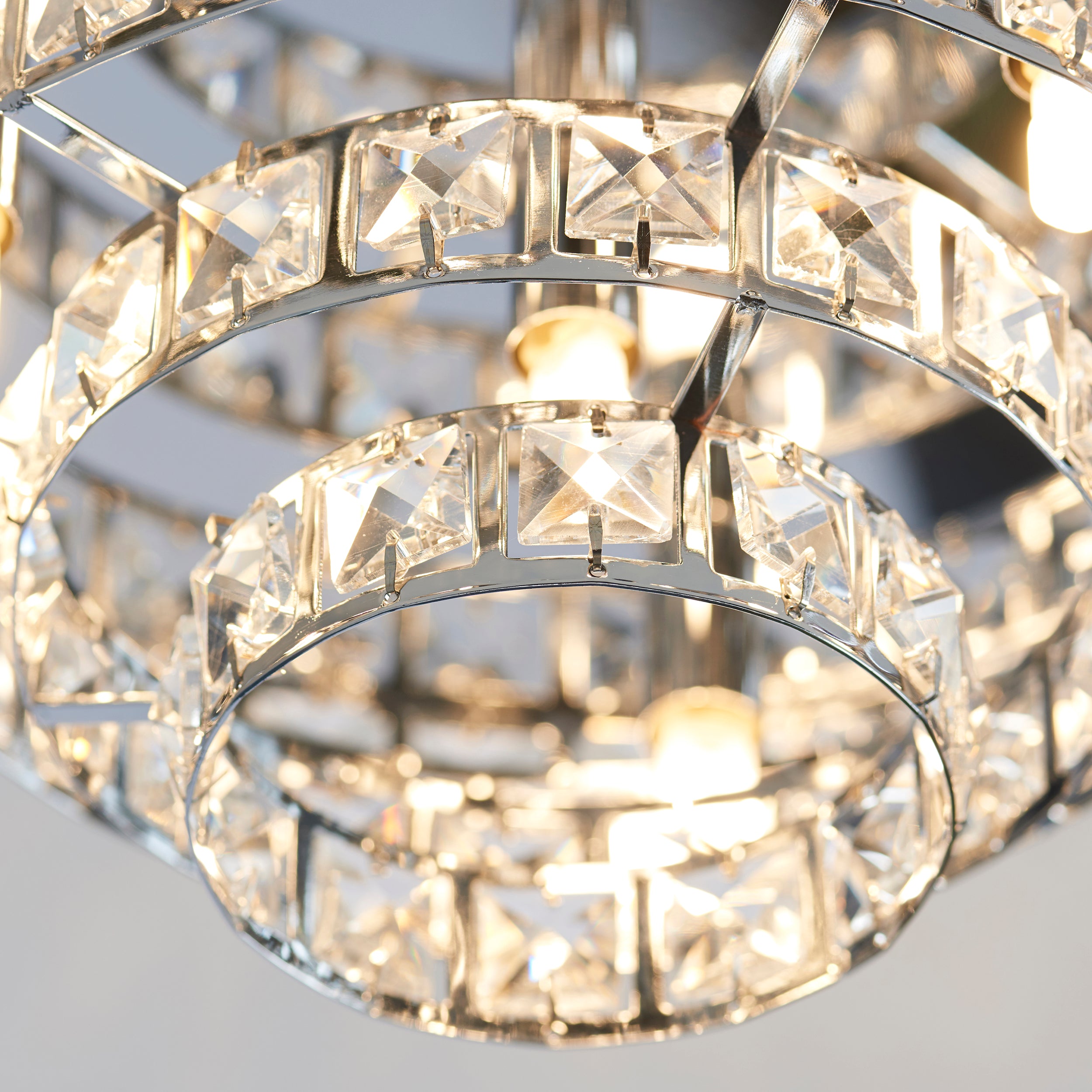Endon Motown 4 Light Flush Fitting  - Chrome Plate & Clear Crystal