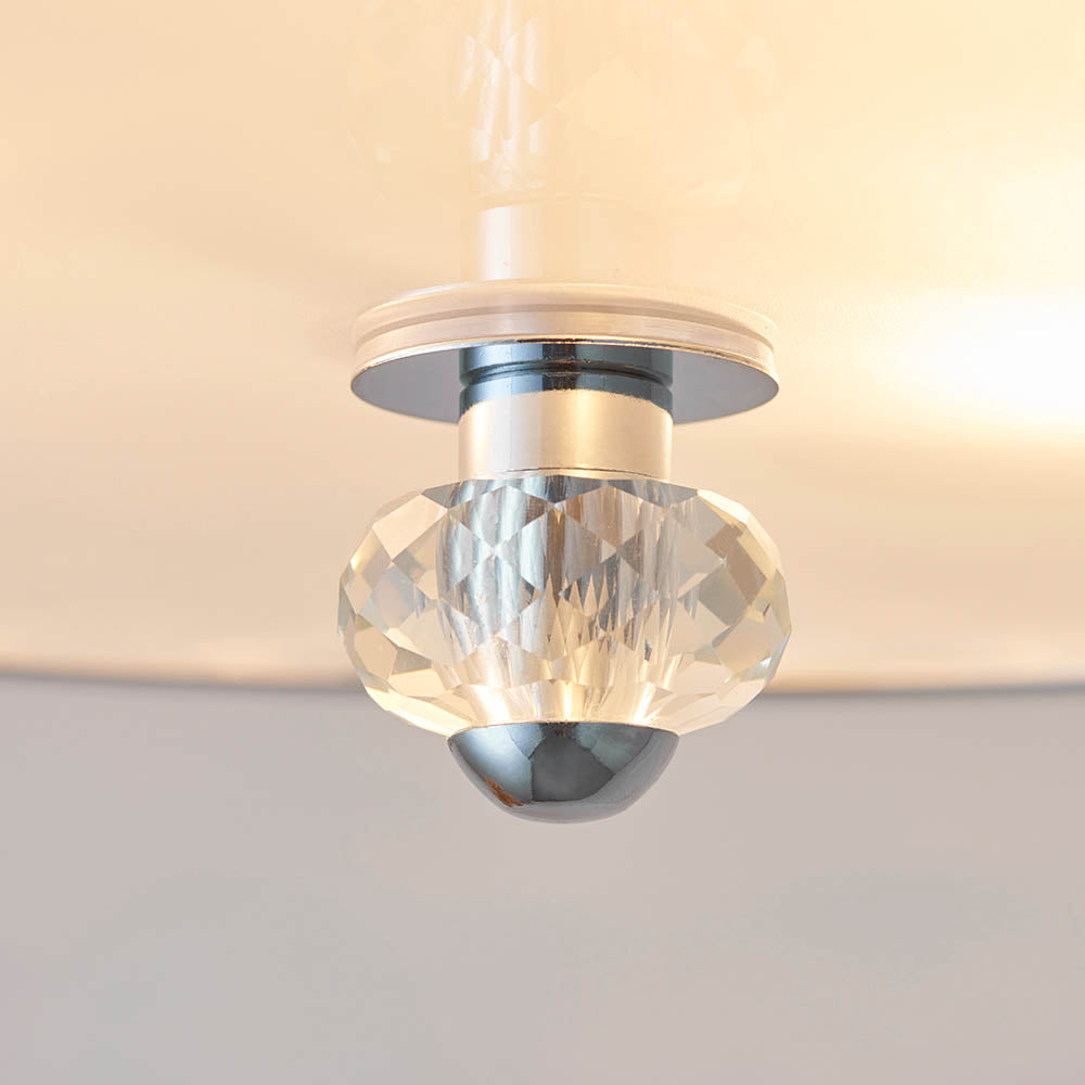 Endon Hudson 3 Light Flush Fitting  - Chrome Plate & Clear Crystal
