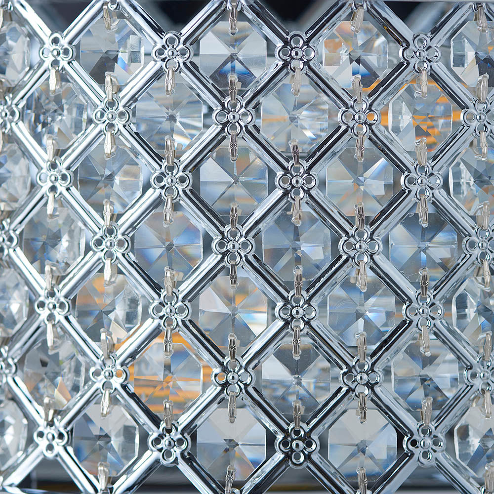 Endon Hudson 2 Light Wall Light  - Chrome Plate & Clear Crystal