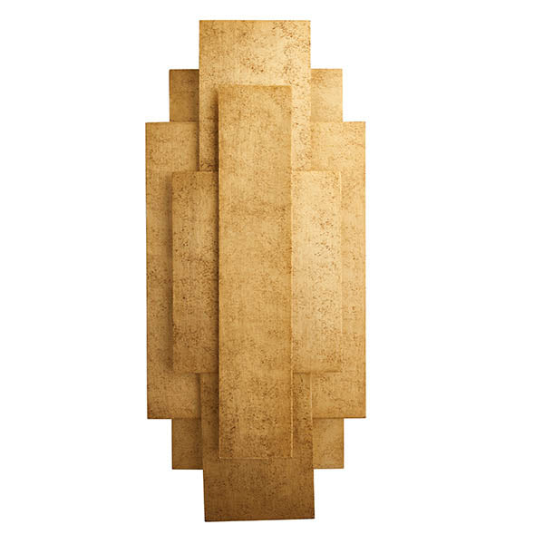 Utopia Overlay 2 Light Wall Light - Antique Gold