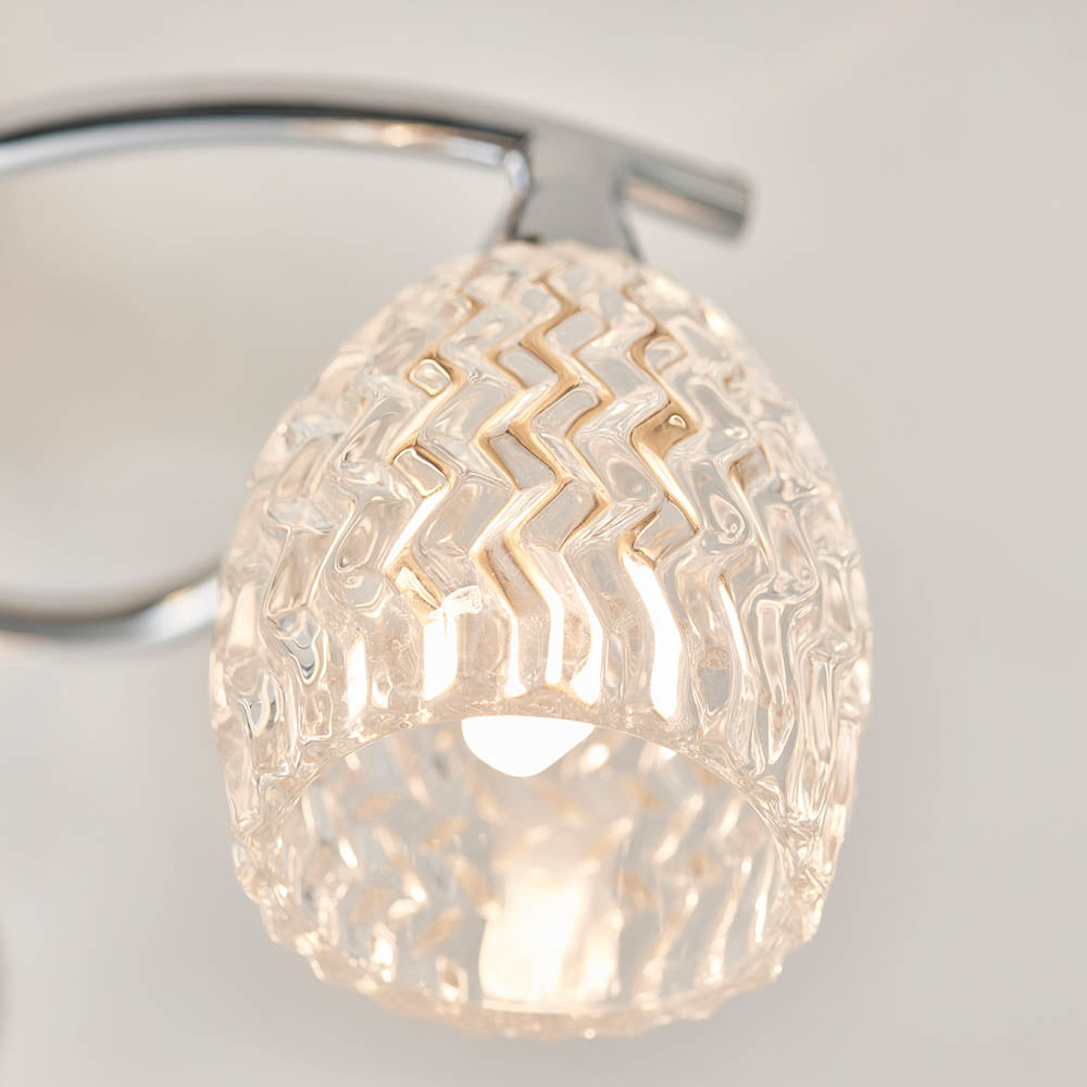 Endon Boyer 3 Light Semi Flush Fitting - Chrome Plate & Clear Glass
