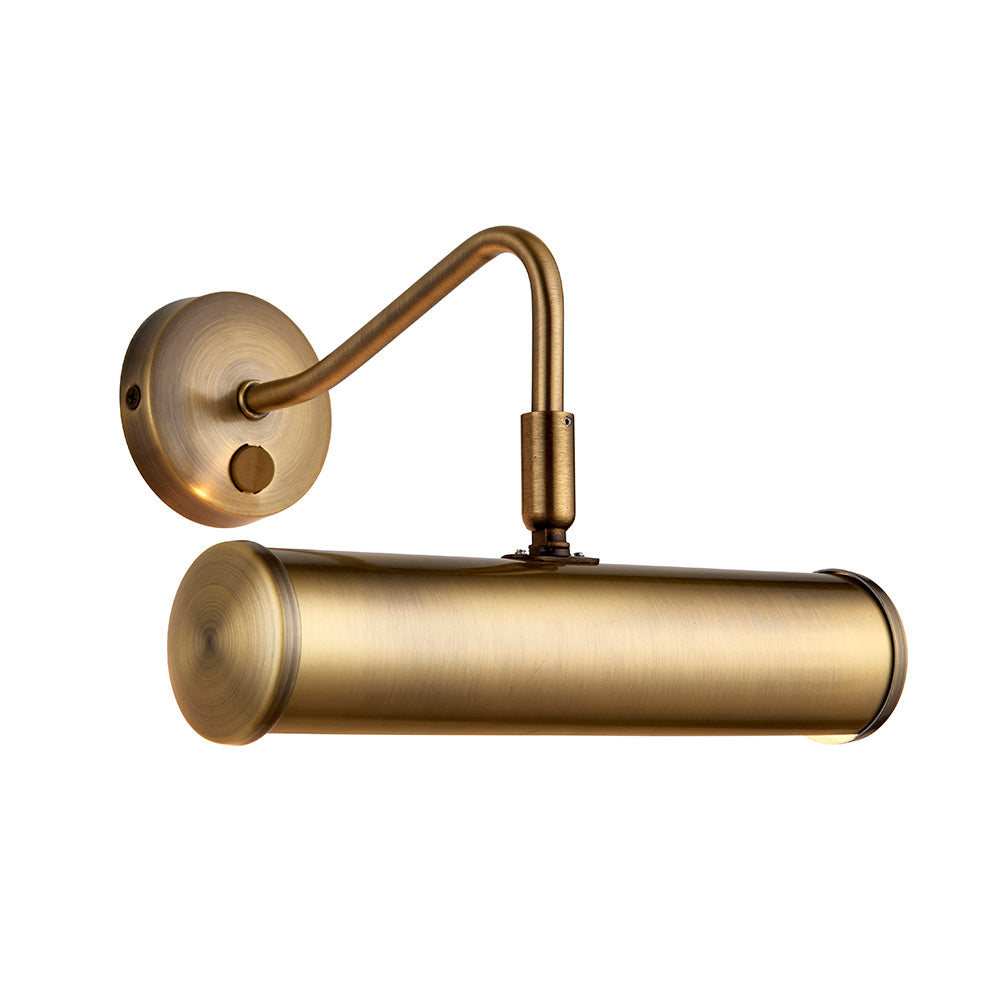 Endon Turner Single Light Wall Light - Antique Brass Plate