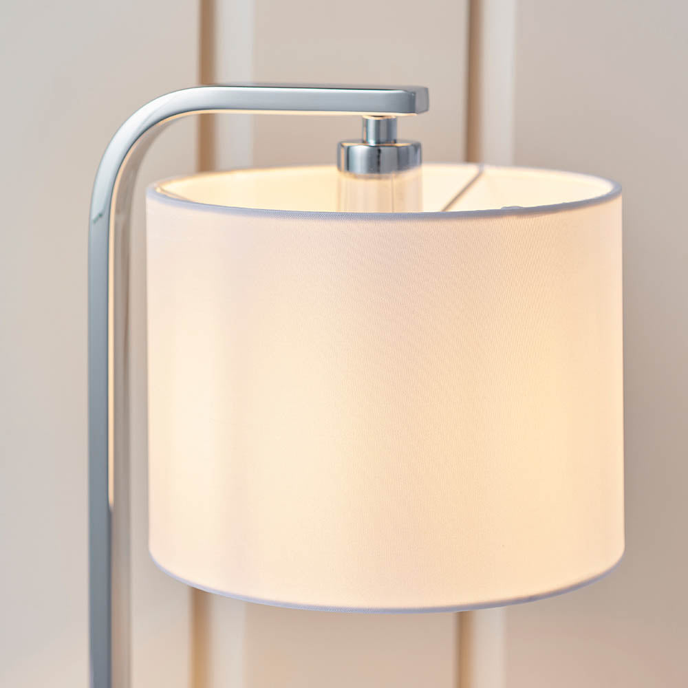 Endon Canning Single Light Table Lamp  - Chrome Plate & White Acrylic