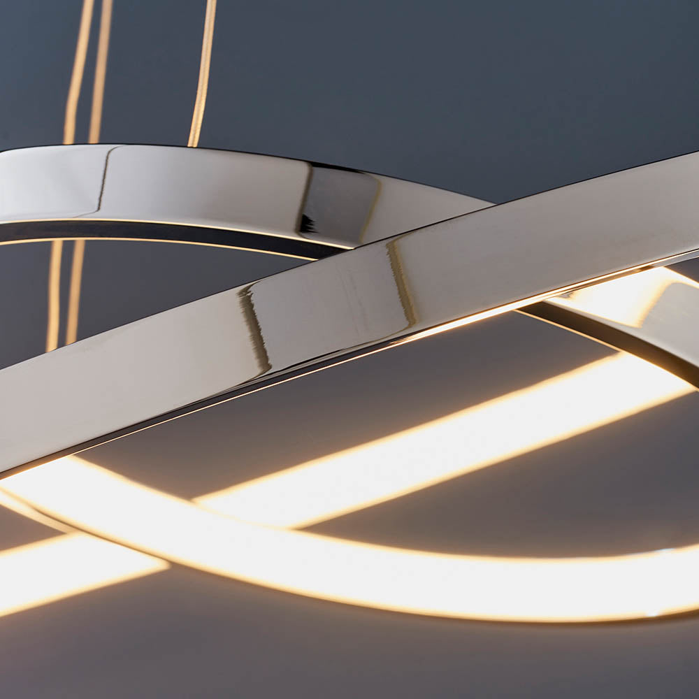 Endon Kline 2 Ring Pendant  - Chrome Plate & Frosted Acrylic