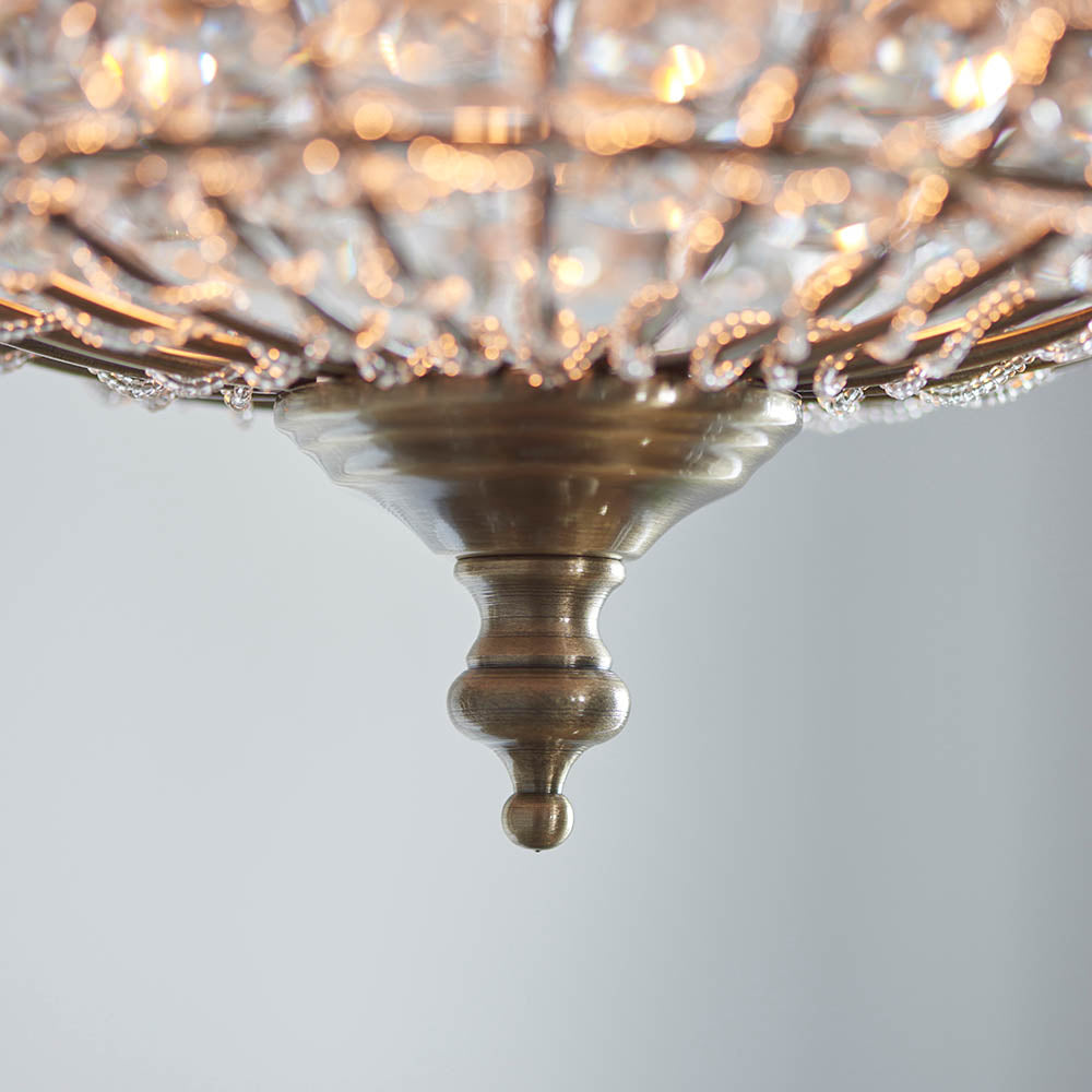 Endon Tanaro Single Light Pendant - Antique Brass Plate & Clear Glass