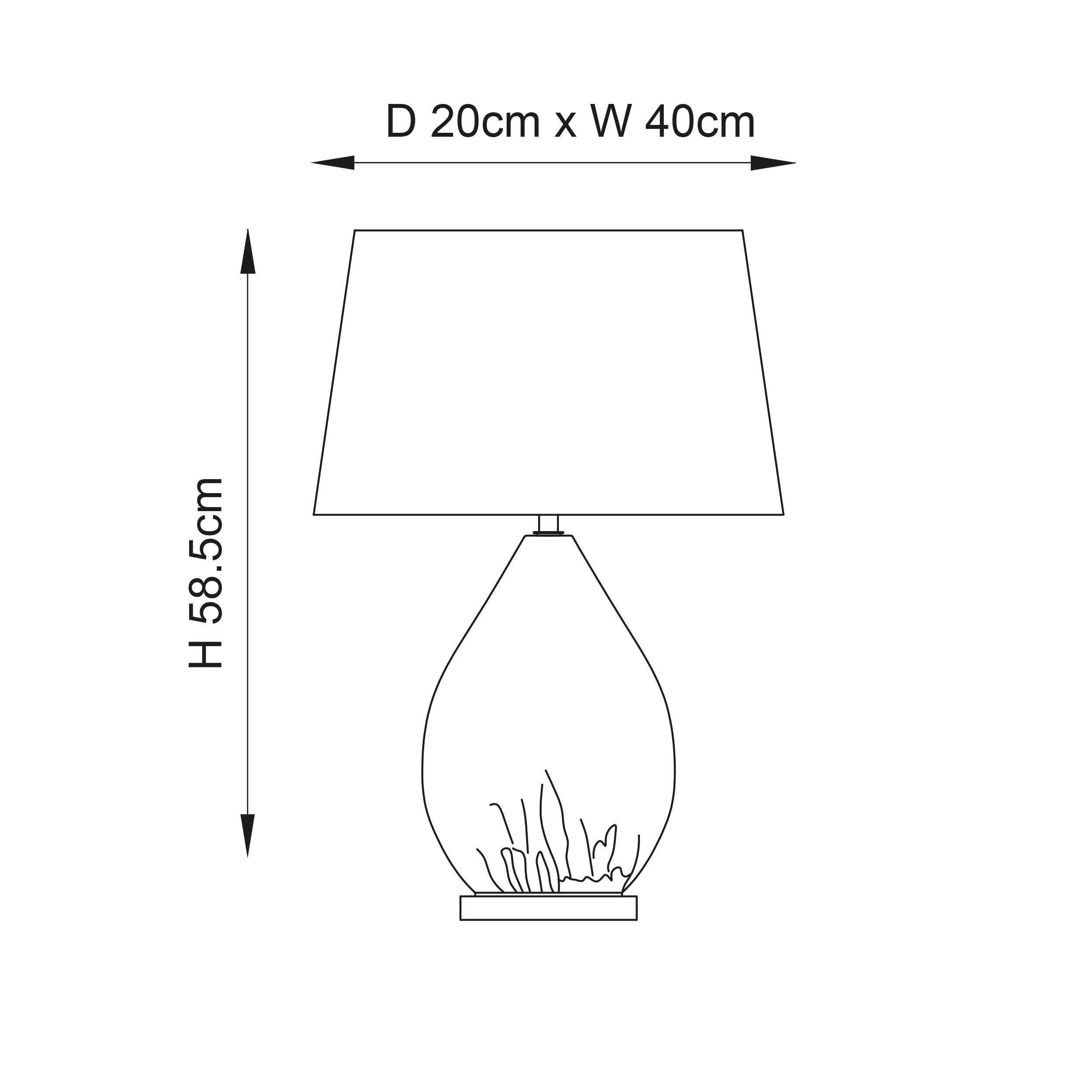 Endon Kew Single Light Table Lamp - Gold Tinted Glass & Mink Fabric