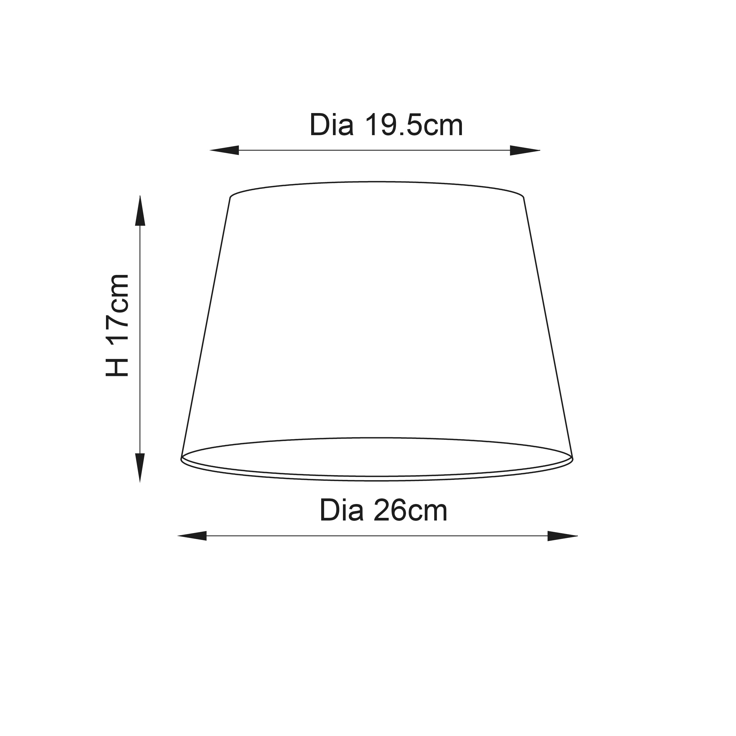 Endon Cici 10" Tapered Cylinder Shade - Grey Faux Linen - Shade Only