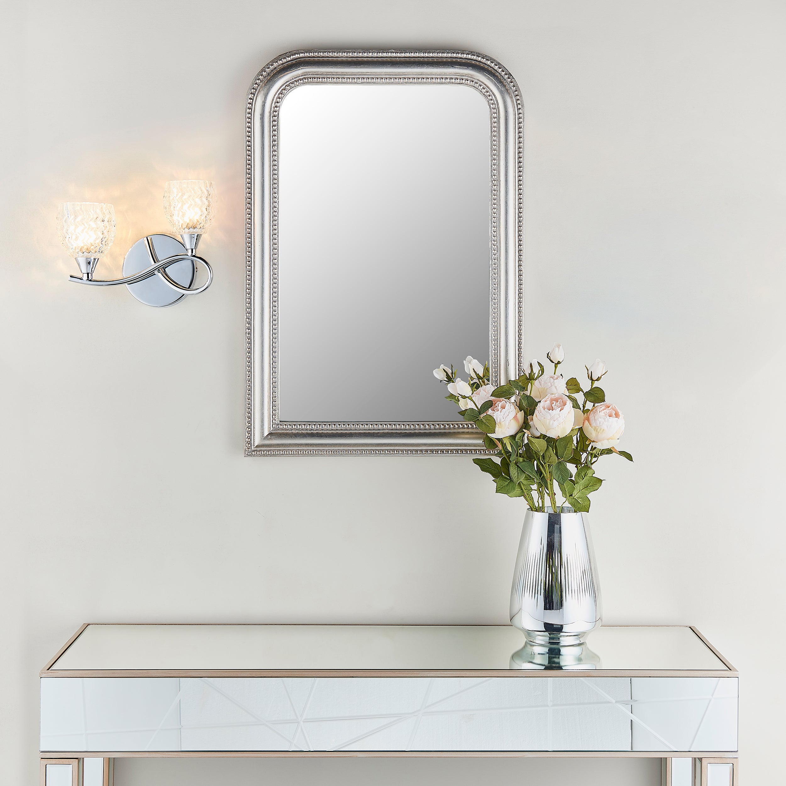 Endon Boyer 2 Light Left Wall Light  - Chrome Plate & Clear Glass