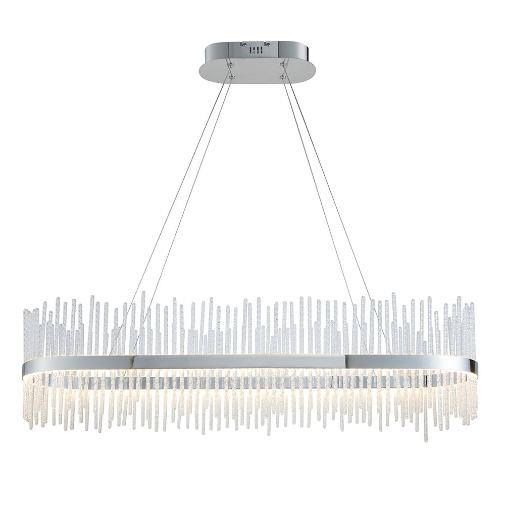 Utopia Twist Linear Pendant - Chrome Plate & Clear Glass