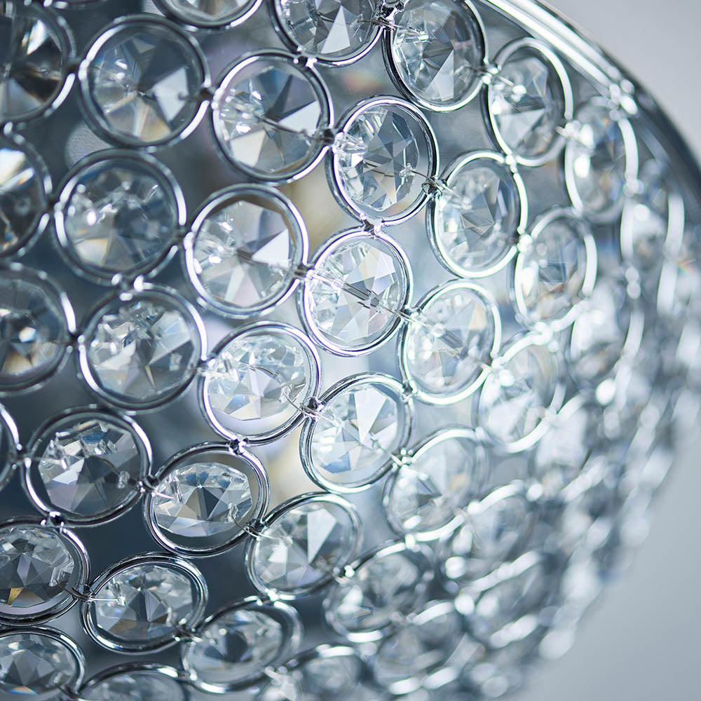 Endon Chryla 3 Light Flush Fitting - Chrome Plate & Clear Crystal