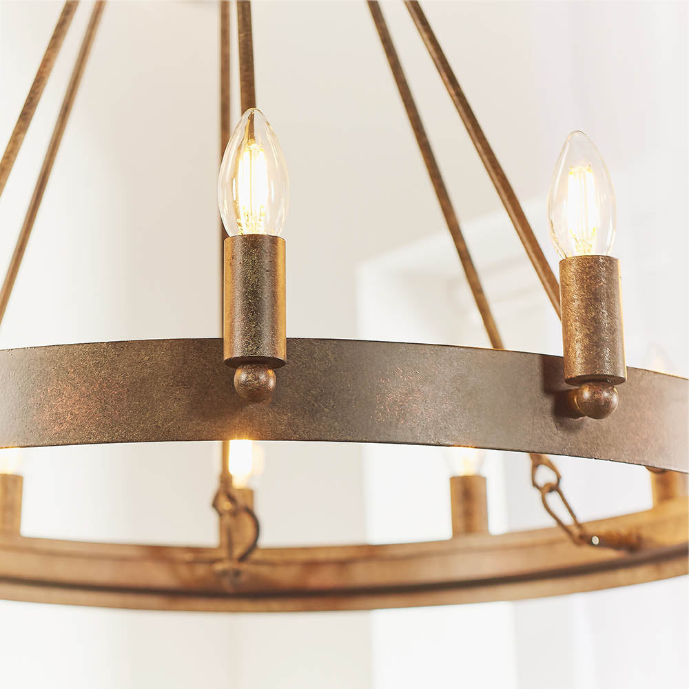 Endon Chevalier 12 Light Pendant - Aged Metallic Paint