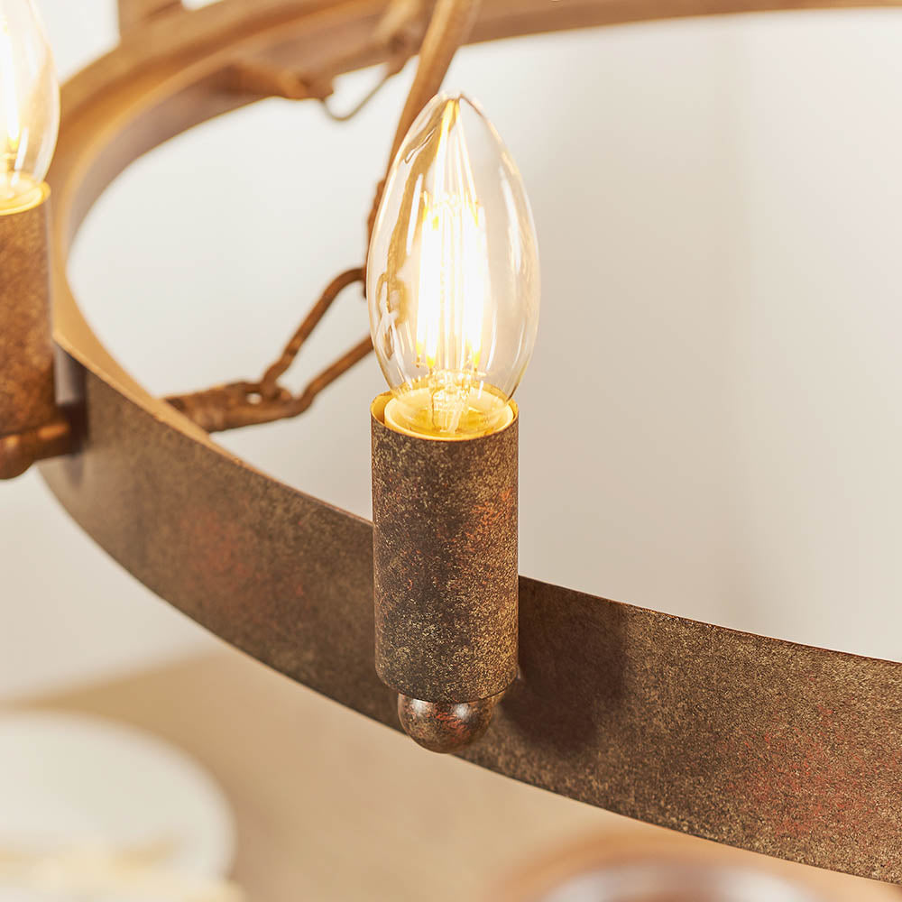 Endon Chevalier 12 Light Pendant - Aged Metallic Paint