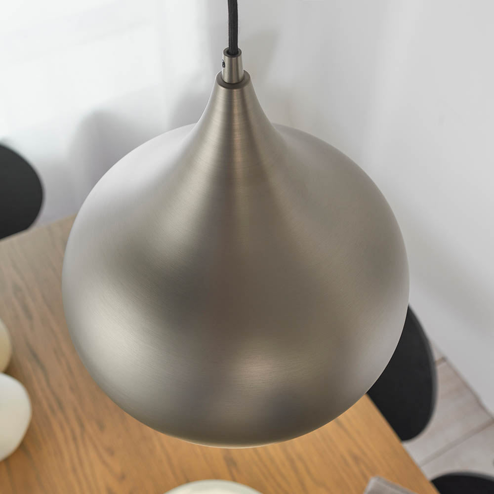 Endon Brosnan Single Light Pendant - Matt Nickel Plate