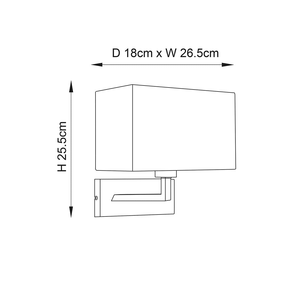 Endon Piccolo Single Light Wall Light - Satin Nickel Plate & White Fabric