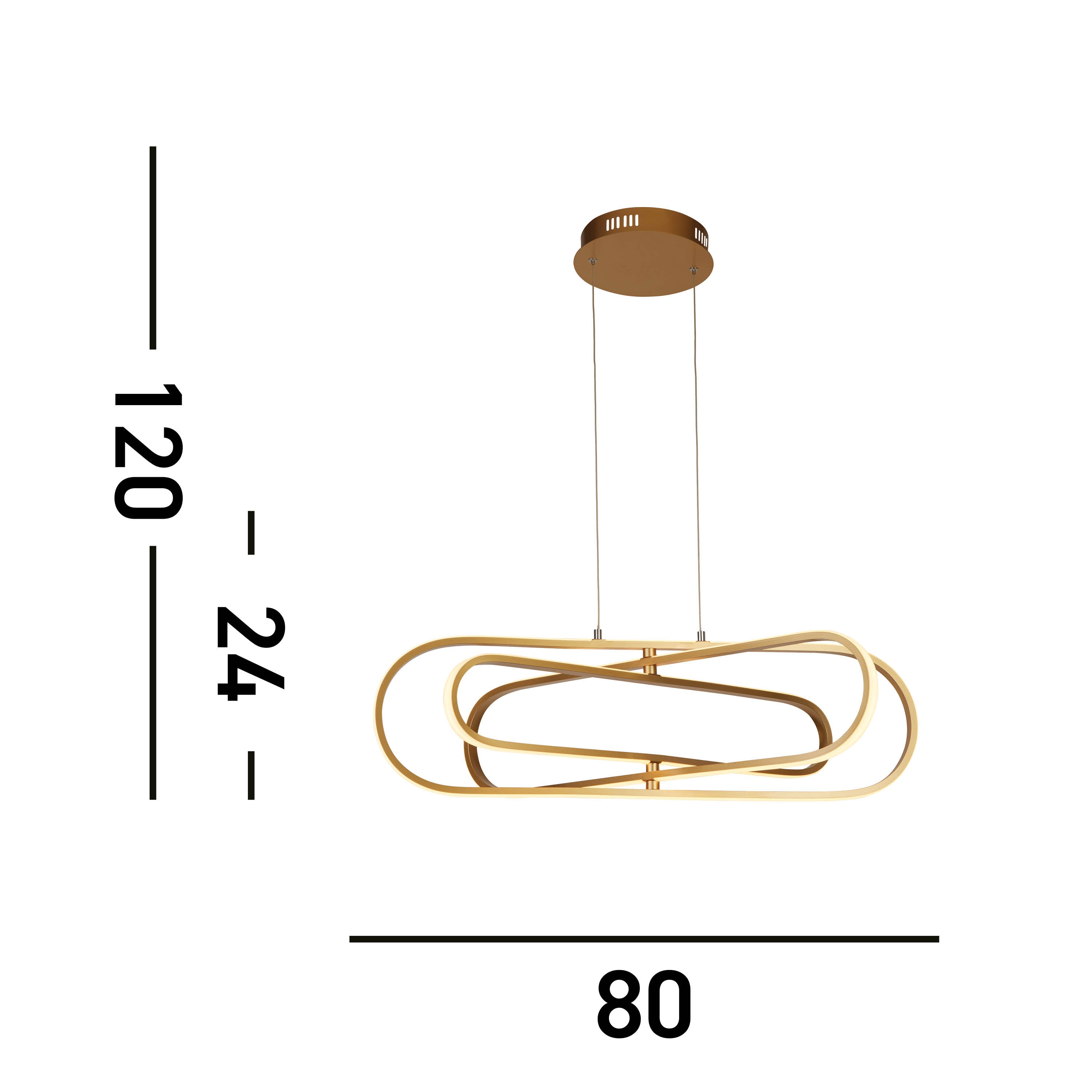 Searchlight Carmel LED Ceiling Pendant  - Gold Aluminium