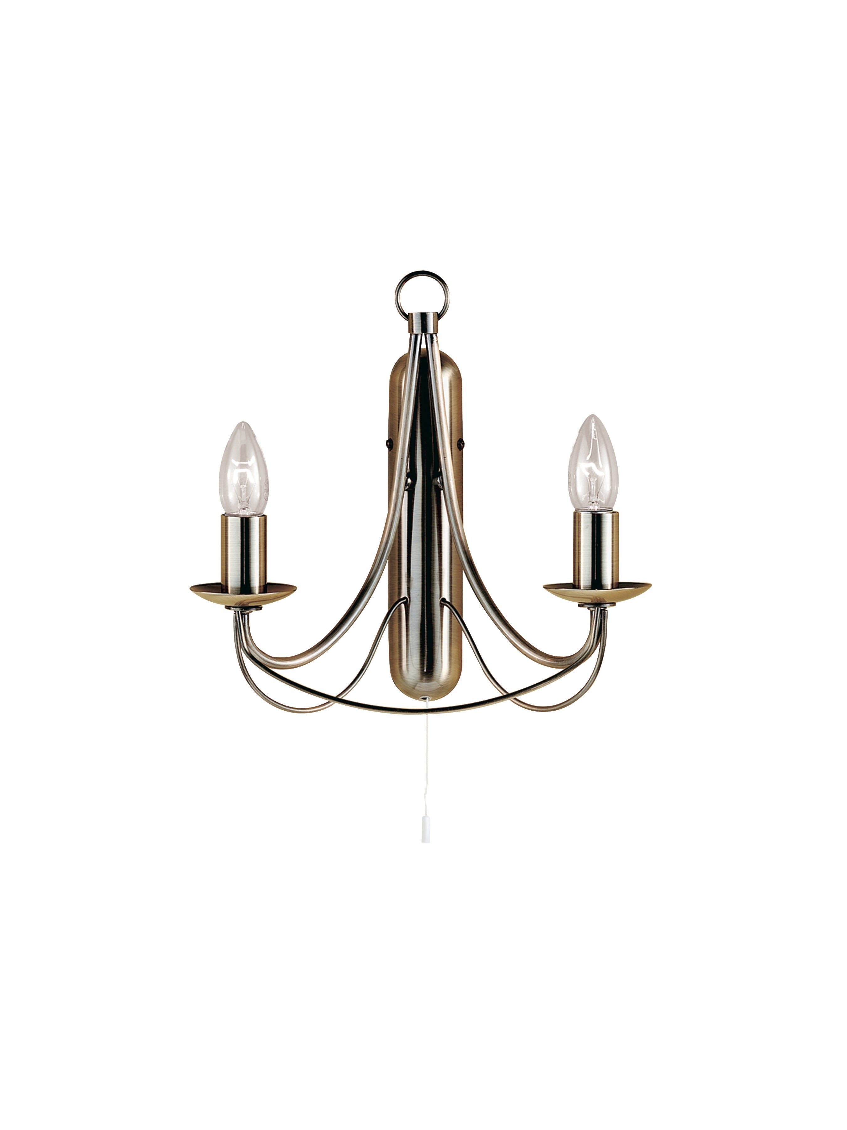 Searchlight Marsh Antique Brass 2 Light Wall Bracket, Birdcage Design, Switched