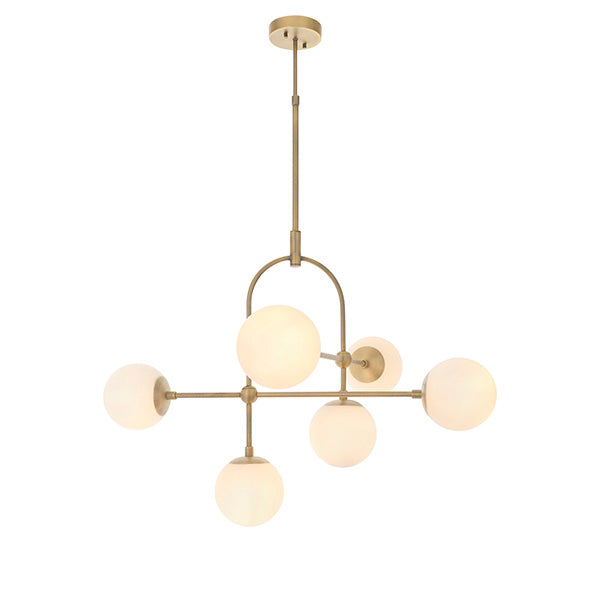 Utopia Sphere 6 Light Semi Flush Fitting - Antique Brass - 86cm Diameter