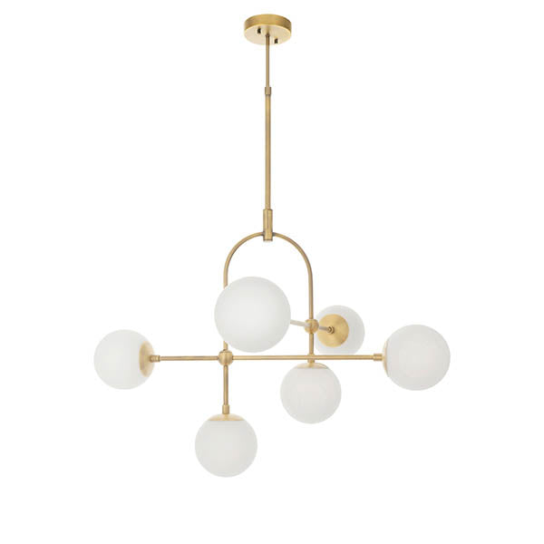Utopia Sphere 6 Light Semi Flush Fitting - Antique Brass - 86cm Diameter