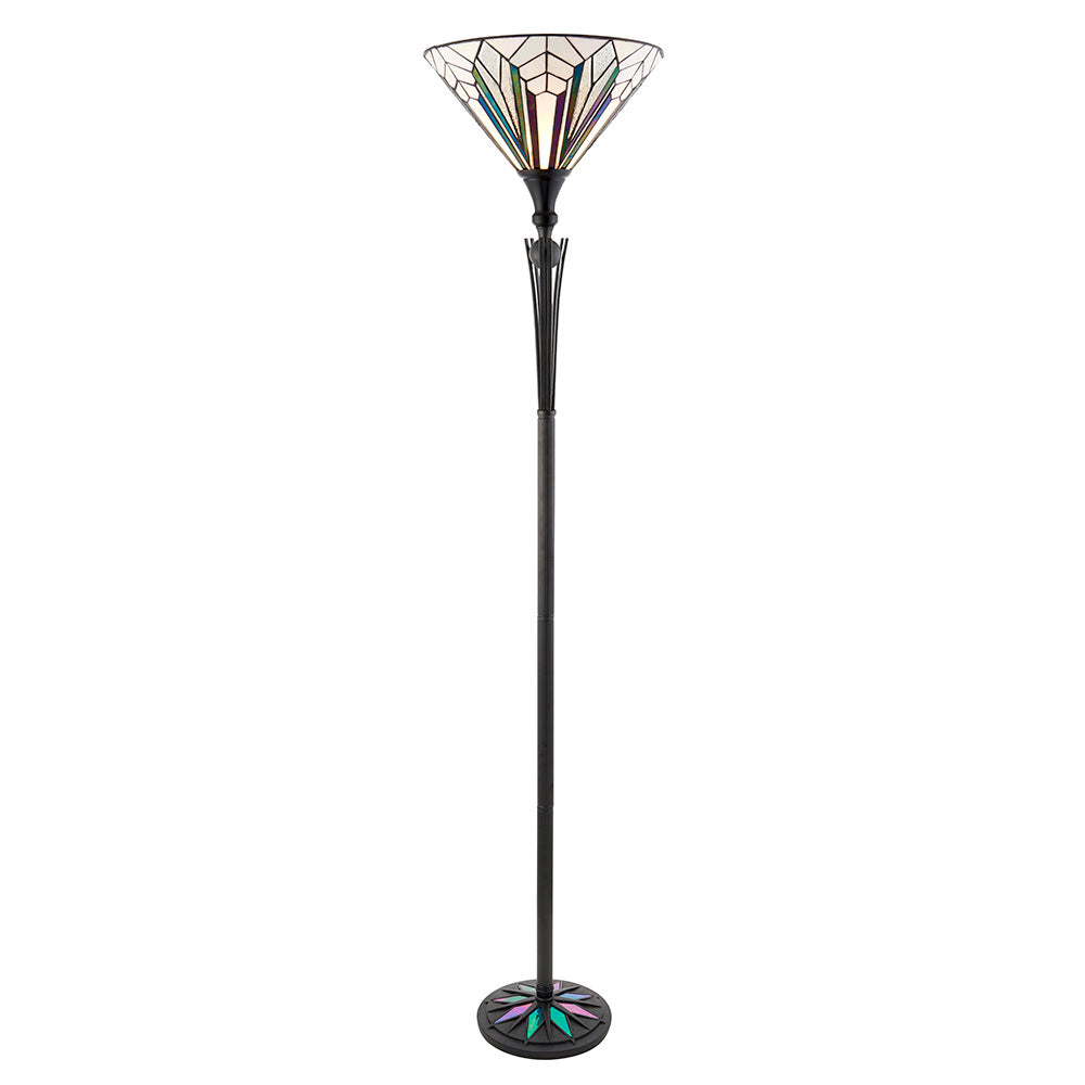 Interiors 1900 Astoria UpLighter Floor Lamp - Tiffany Glass