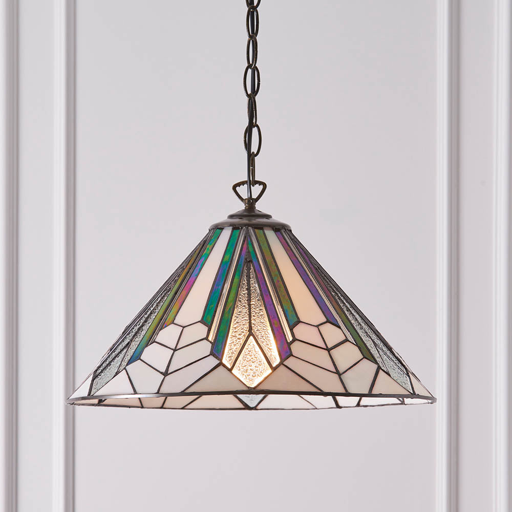Interiors 1900 Astoria Medium Single Pendant - Tiffany Glass