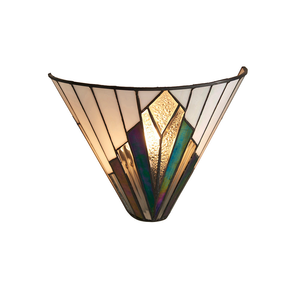 Interiors 1900 Astoria Single Wall Fitting - Tiffany Glass