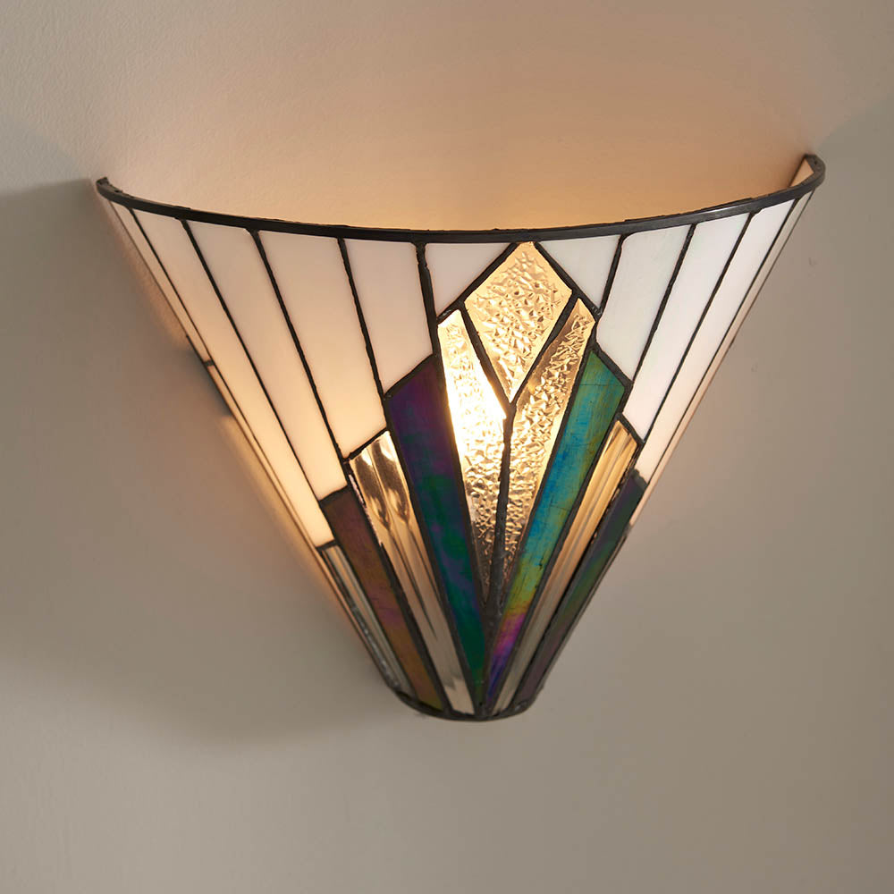 Interiors 1900 Astoria Single Wall Fitting - Tiffany Glass