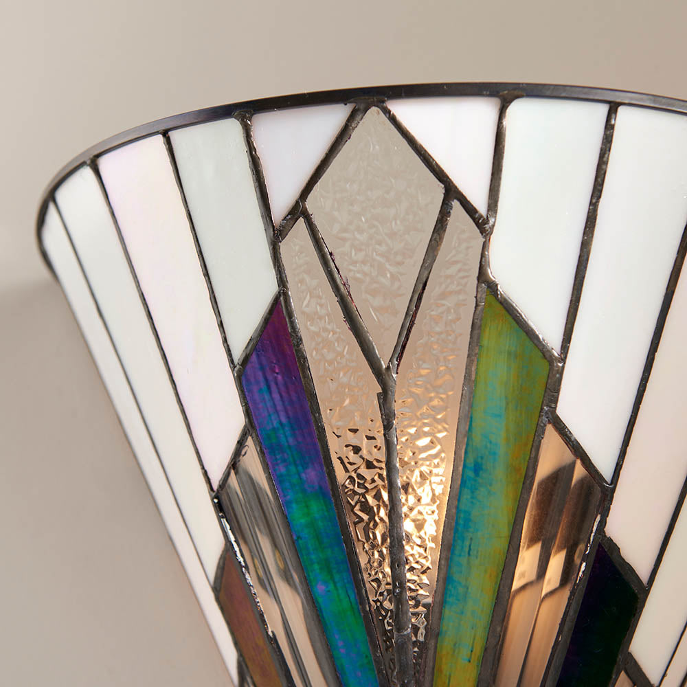 Interiors 1900 Astoria Single Wall Fitting - Tiffany Glass