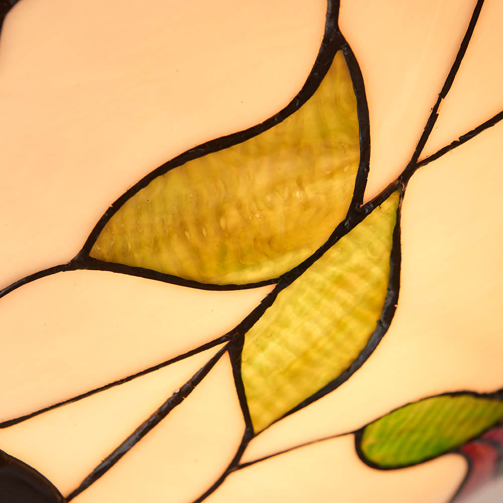 Interiors 1900 Botanica Large 2 Light Flush Fitting - Tiffany Glass