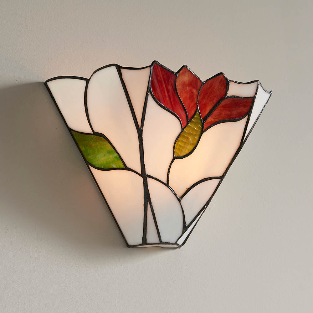 Interiors 1900 Botanica Single Wall Fitting - Tiffany Glass