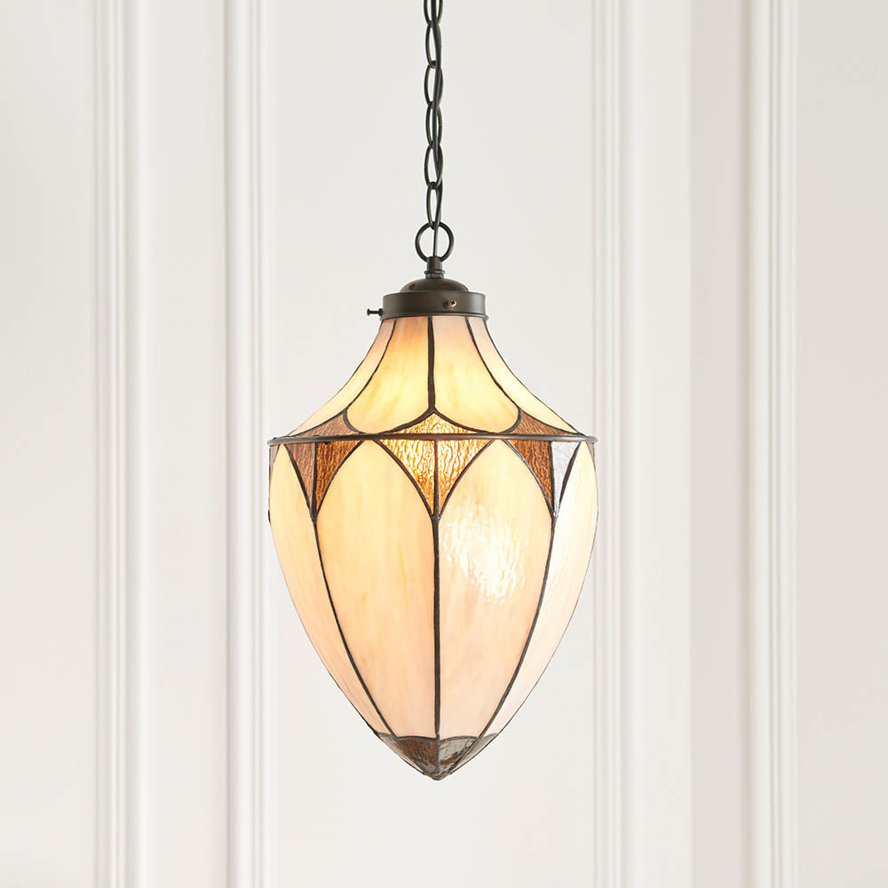 Interiors 1900 Brooklyn Medium Acorn Single Pendant - Tiffany Glass