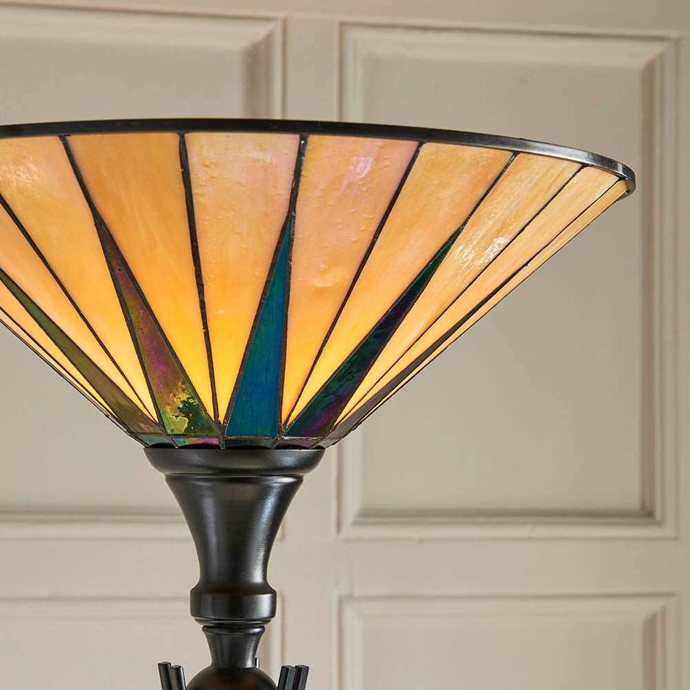 Interiors 1900 Dark Star UpLighter Floor Lamp - Tiffany Glass