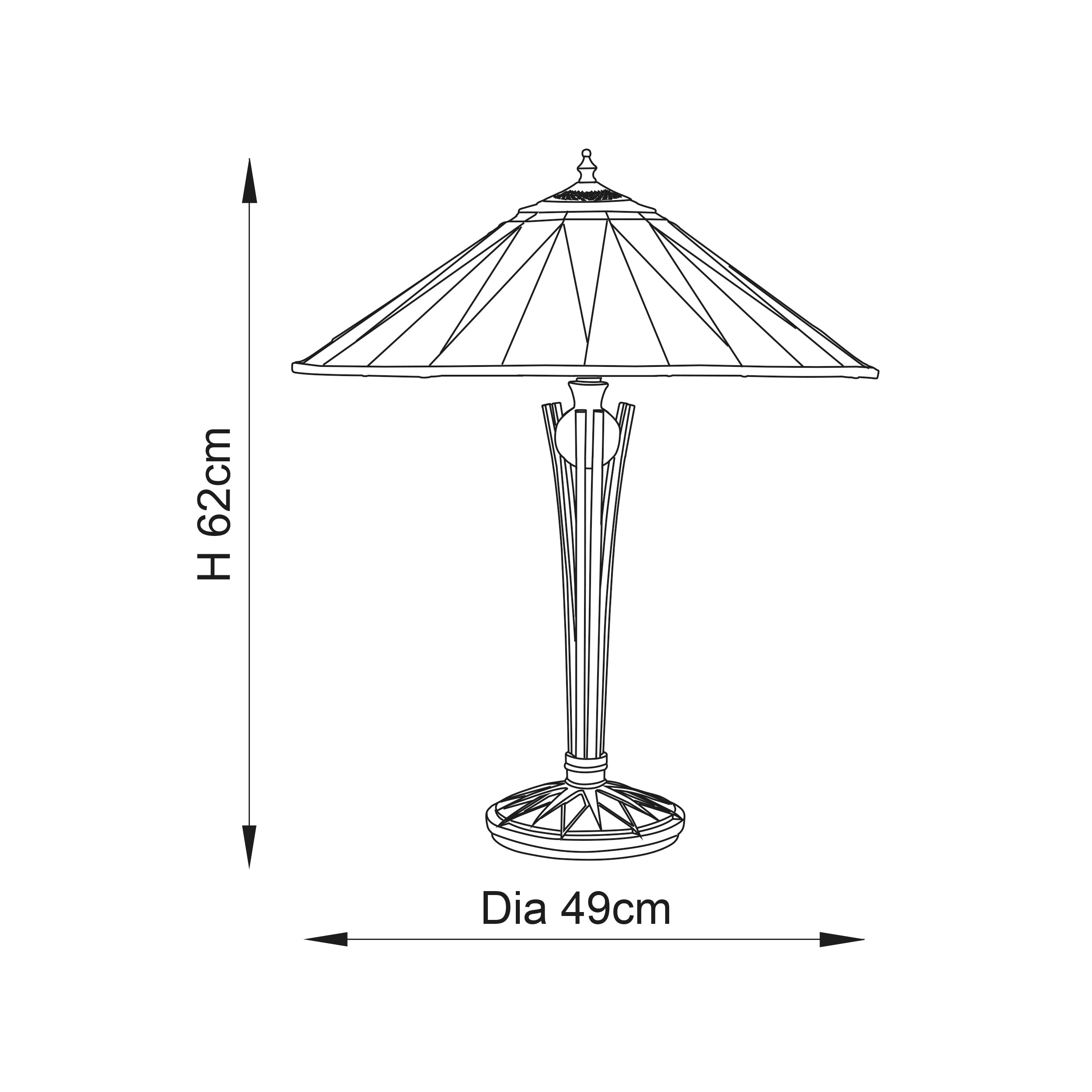 Interiors 1900 Dark Star Large Table Lamp - Tiffany Glass