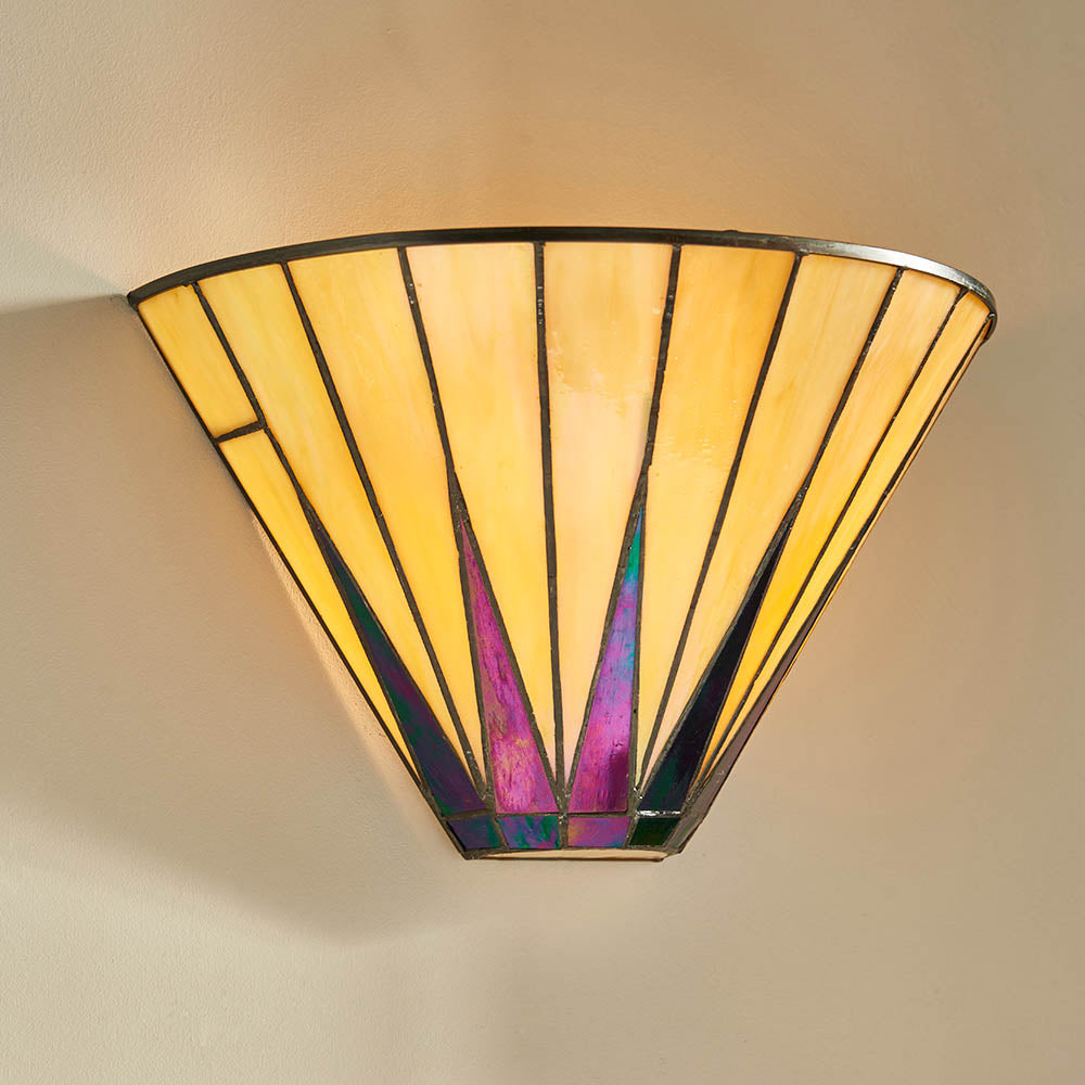 Interiors 1900 Dark Star Wall Fitting - Tiffany Glass