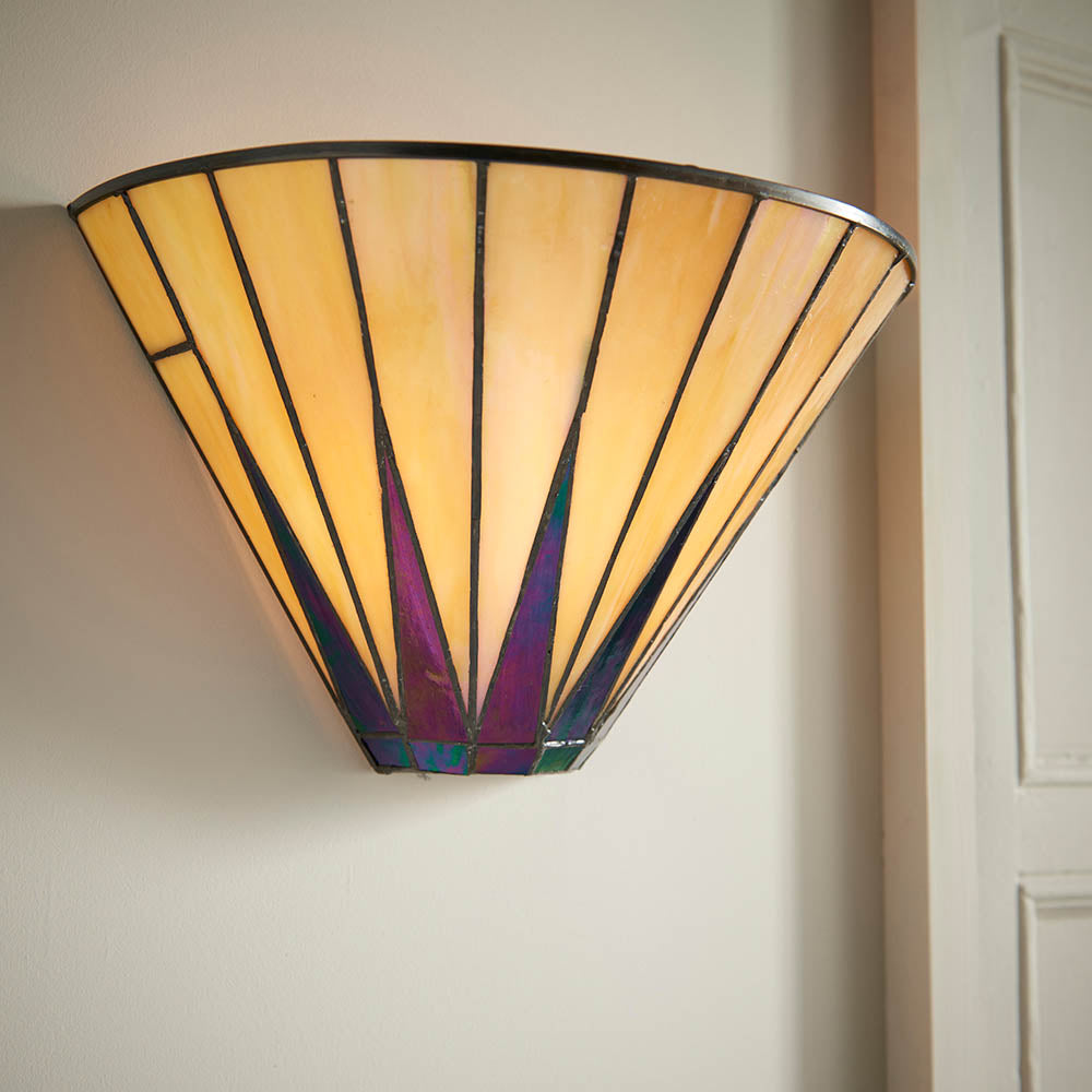 Interiors 1900 Dark Star Wall Fitting - Tiffany Glass