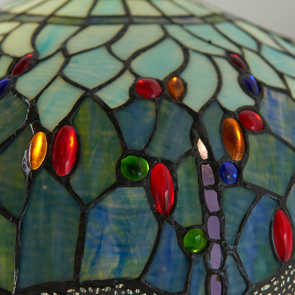 Interiors 1900 Dragonfly Blue Floor Lamp - Tiffany Glass