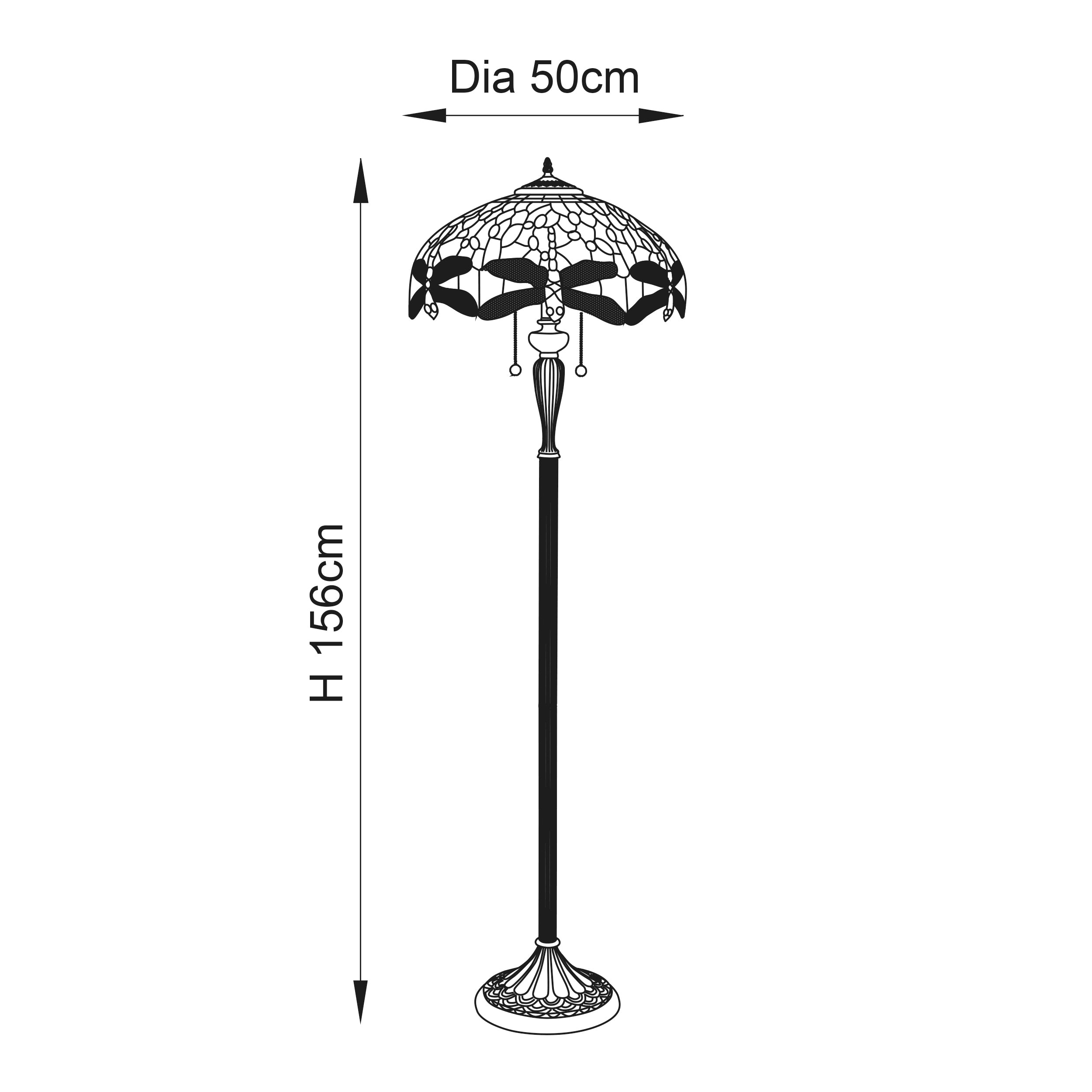 Interiors 1900 Dragonfly Blue Floor Lamp - Tiffany Glass