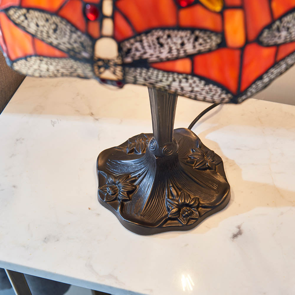 Interiors 1900 Dragonfly Flame Medium Table Lamp - Tiffany Glass