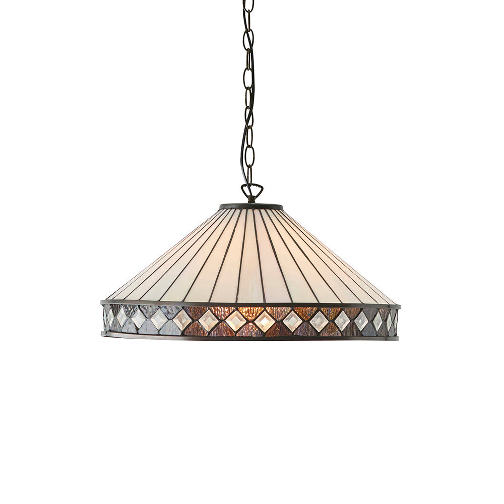 Interiors 1900 Fargo Large Single Pendant - Tiffany Glass