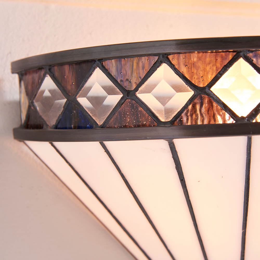 Interiors 1900 Fargo Single Wall Fitting - Tiffany Glass