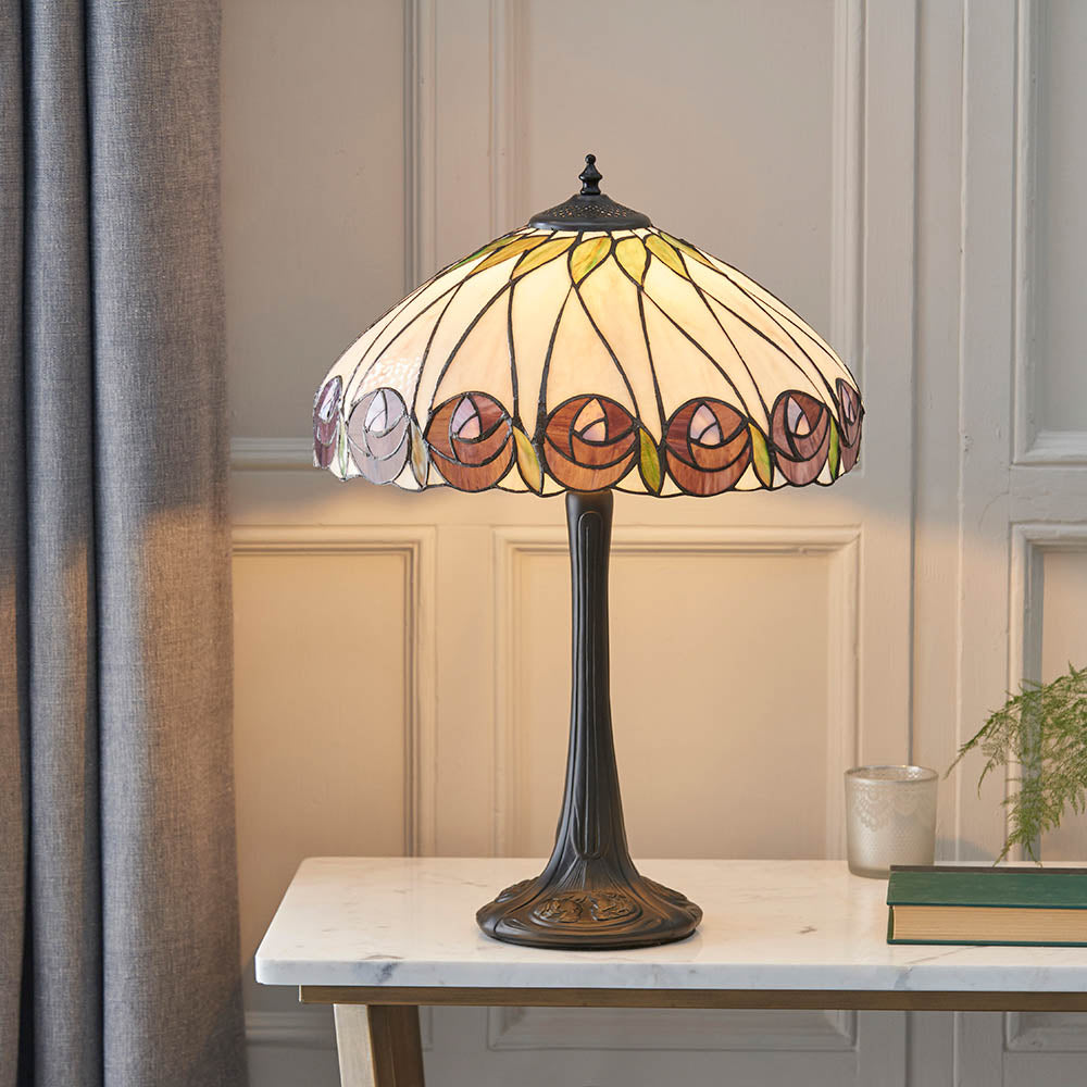 Interiors 1900 Hutchinson Medium Table Lamp - Tiffany Glass