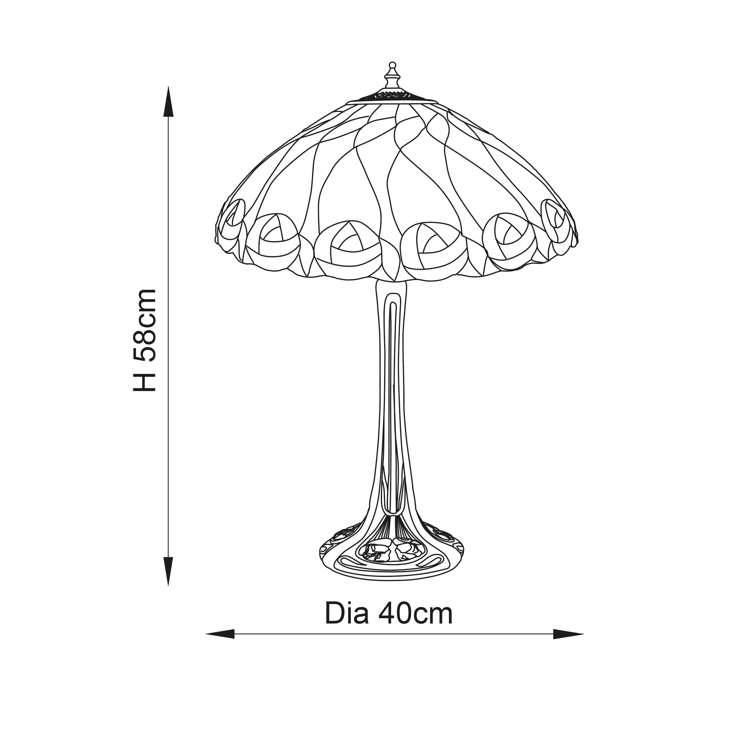 Interiors 1900 Hutchinson Medium Table Lamp - Tiffany Glass