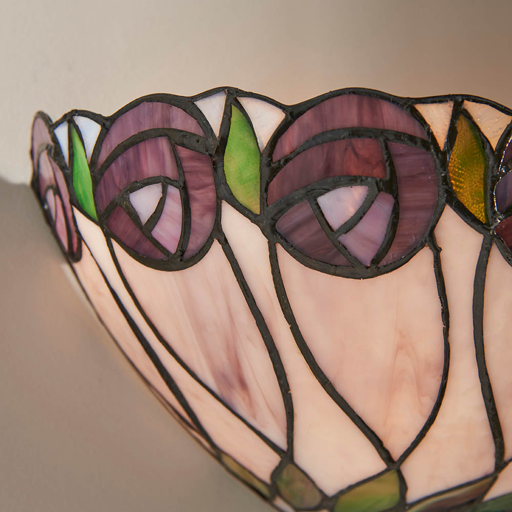 Interiors 1900 Hutchinson Single Wall Fitting - Tiffany Glass