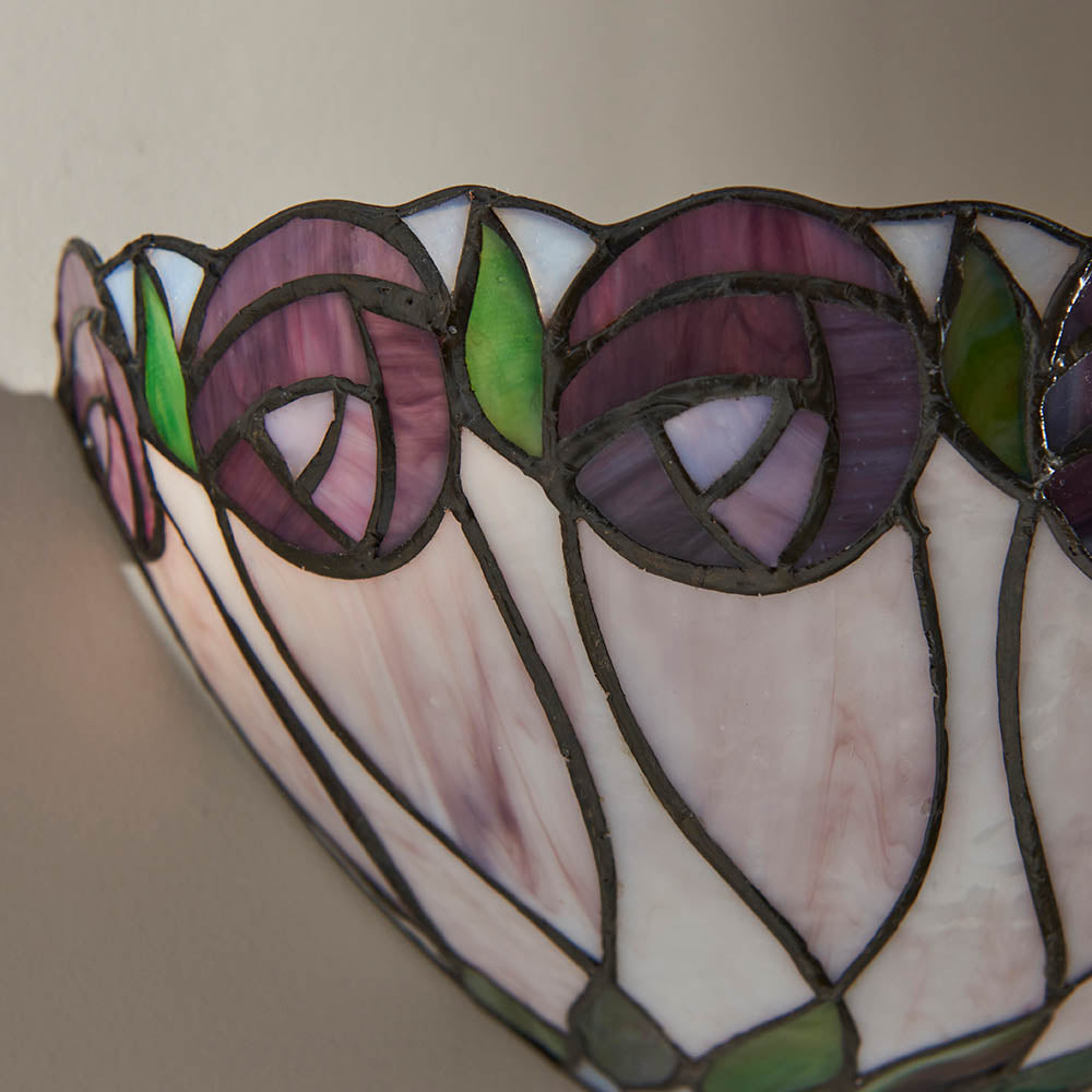 Interiors 1900 Hutchinson Single Wall Fitting - Tiffany Glass