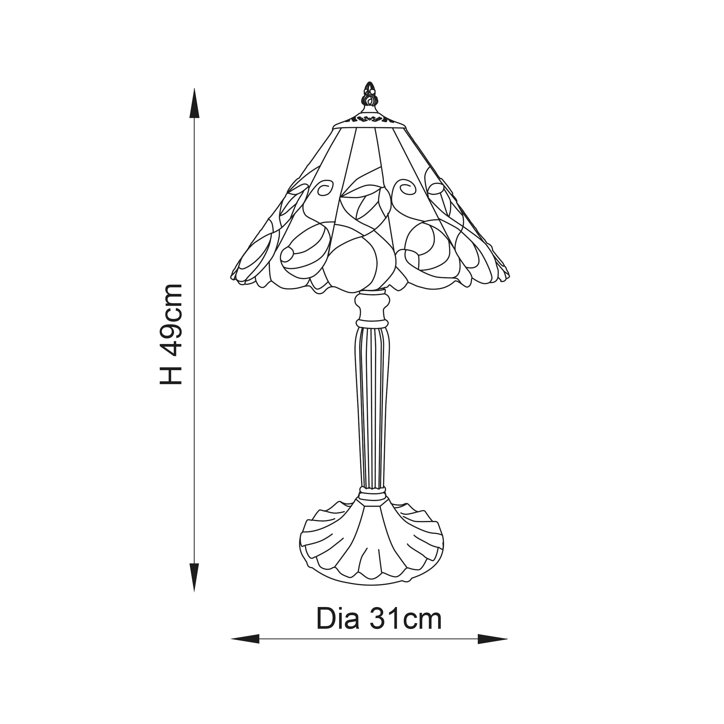 Interiors 1900 Jamelia Small Table Lamp - Tiffany Glass