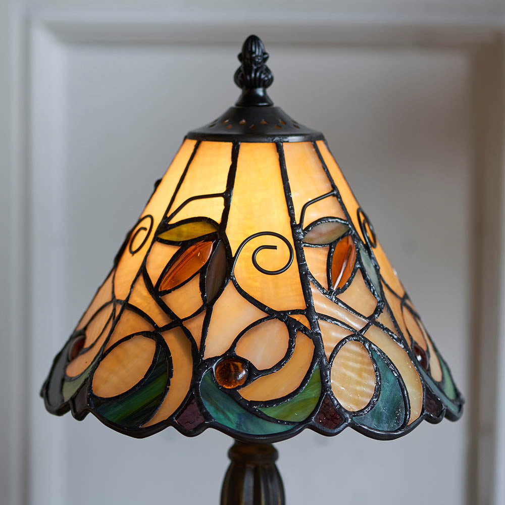 Interiors 1900 Jamelia Mini Table Lamp - Tiffany Glass