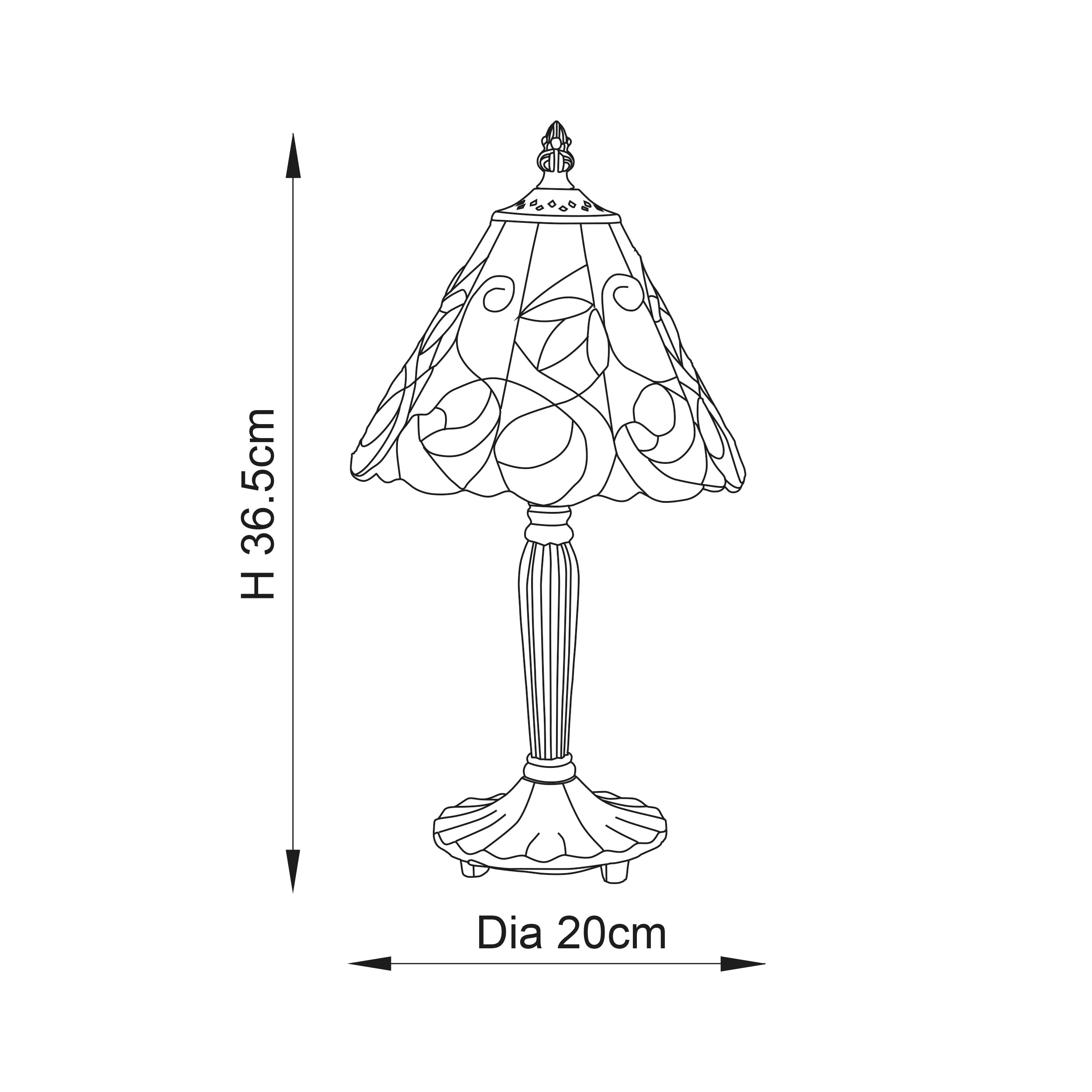 Interiors 1900 Jamelia Mini Table Lamp - Tiffany Glass