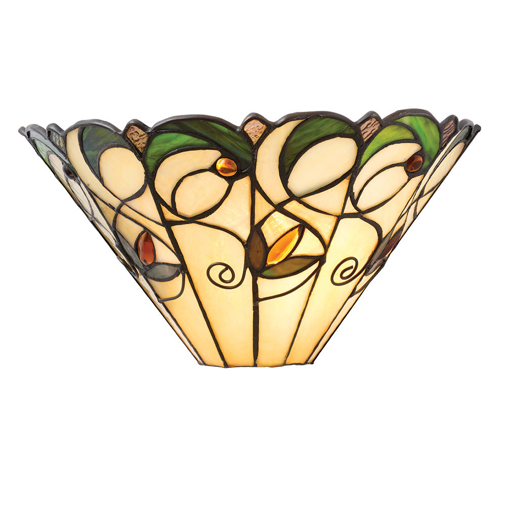 Interiors 1900 Jamelia Single Wall Fitting - Tiffany Glass