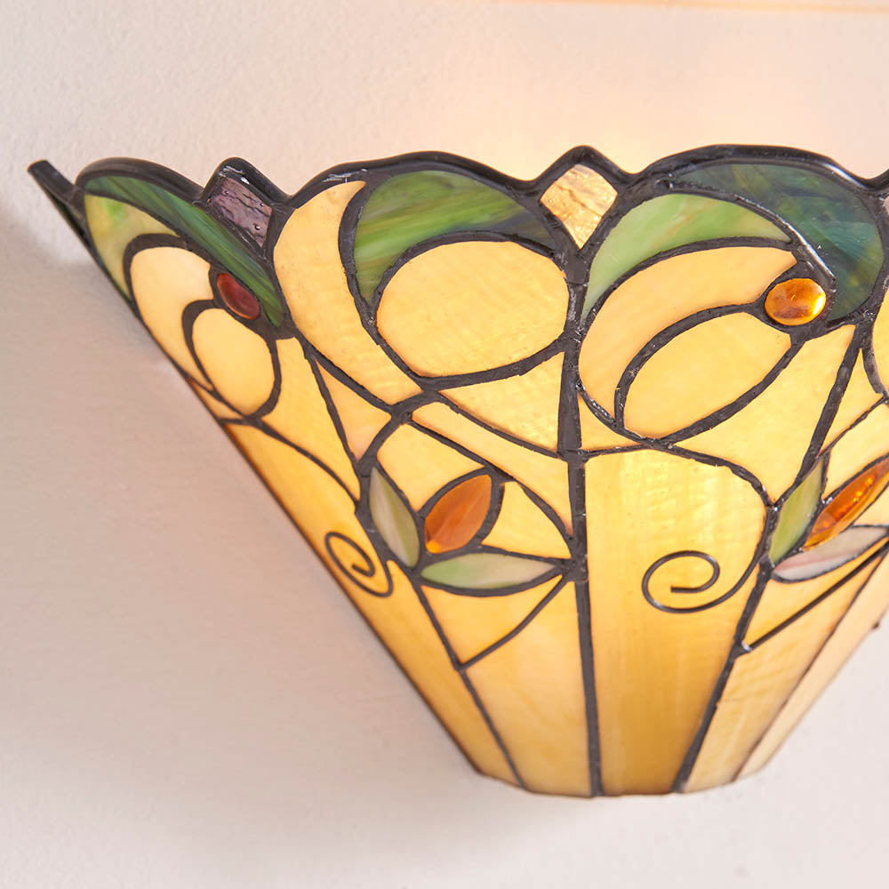 Interiors 1900 Jamelia Single Wall Fitting - Tiffany Glass